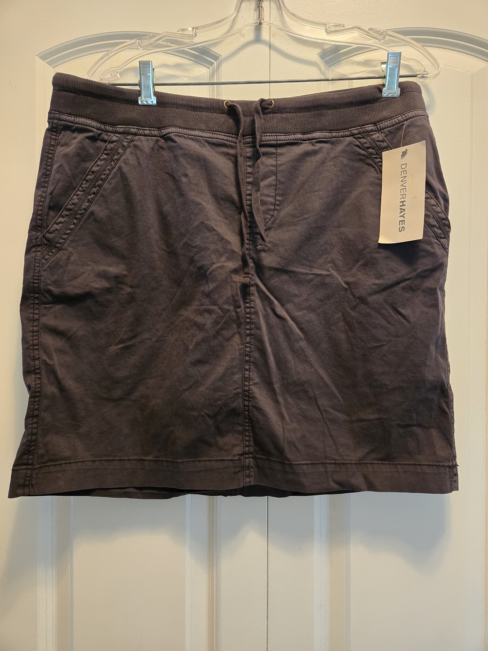 Denver Hayes Women's Casual Drawstring Skort in Dark Gray